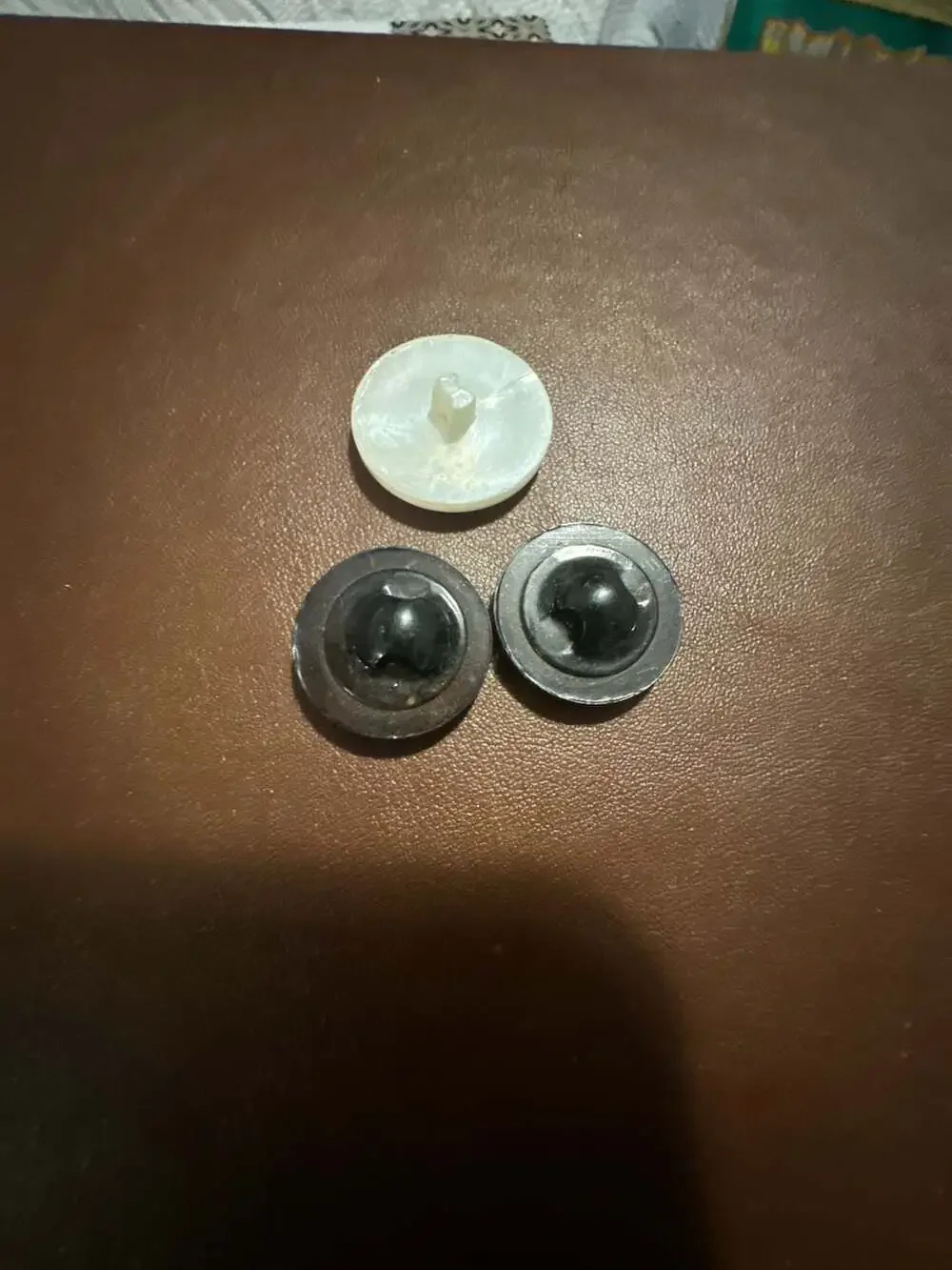 Set of 3 Decorative Shank Buttons Including Two Black Rhinestone